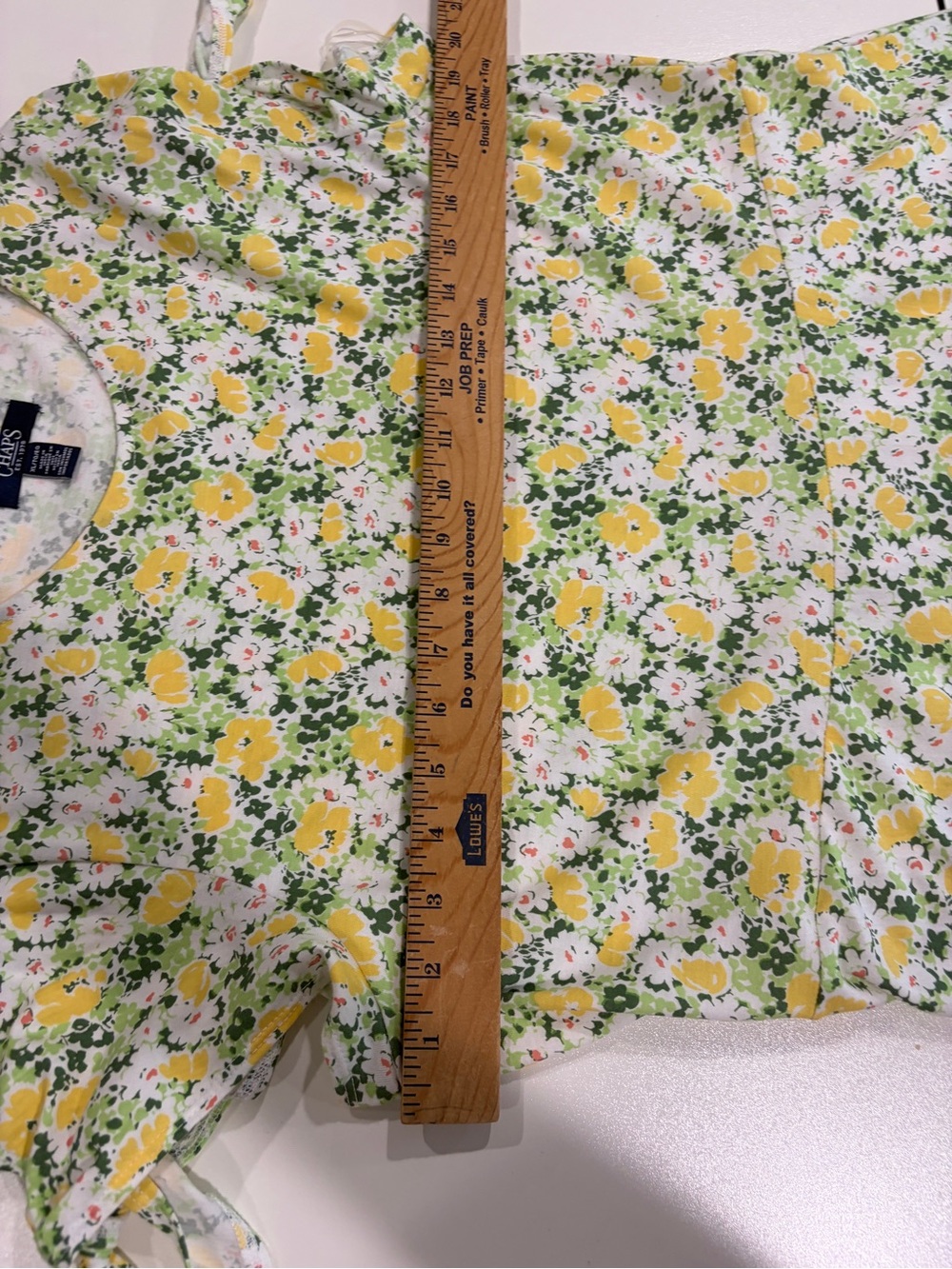Chaps Floral Yellow & Green Maxi Dress with Tie Sleeves - Picture 6 of 10